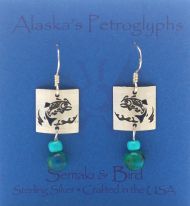 Salmon Petroglyph Earrings