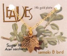 Sugar Maple Leaf Necklace - gold