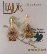 Tulip Poplar Hoop Earrings - gold