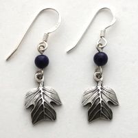 Tulip Poplar Leaf Earrings - silver