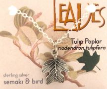 Tulip Poplar Leaf Necklace - silver