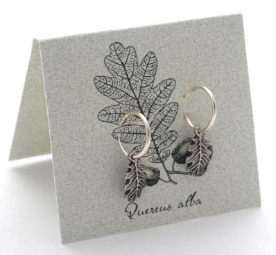 Oak Leaf Hoop Earrings - silver Natural History