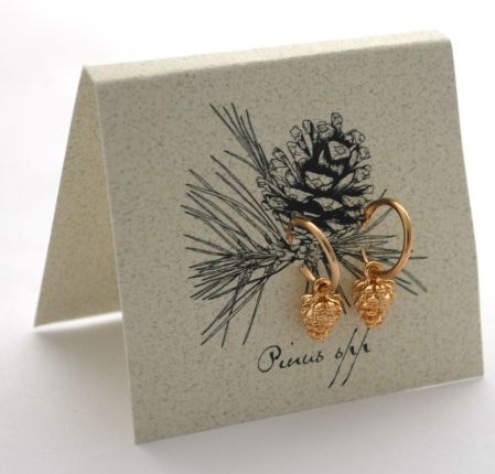 Pinecone Hoop Earrings - gold Natural History