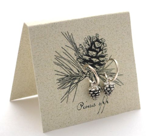 Pinecone Hoop Earrings - silver Natural History