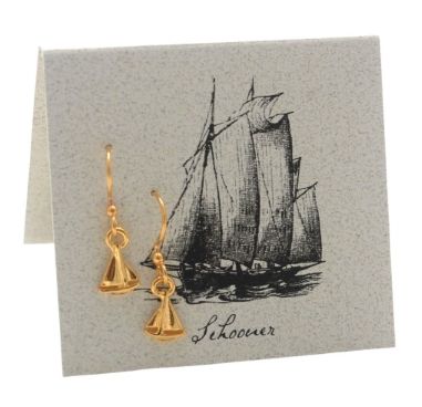 Sailboat Dangle  Earrings - gold Natural History 