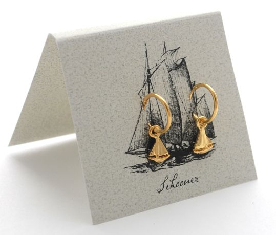 Sailboat Hoop  Earrings - gold Natural History 