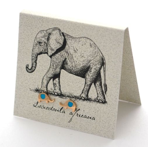 Elephant Earrings -  14k gold over sterling Natural History 