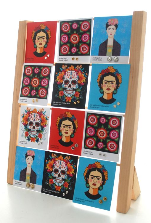  "Frida" Collection - 24 pair silver & gold studs w/rack!