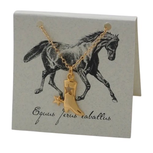 Cowboy Boot  Necklace - gold Natural History