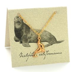 Sea Lion Necklace - gold  Natural History