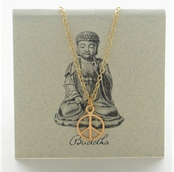 Peace Sign Necklace - gold Natural History