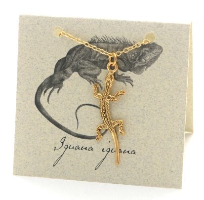 Iguana Necklace  - gold Natural History 