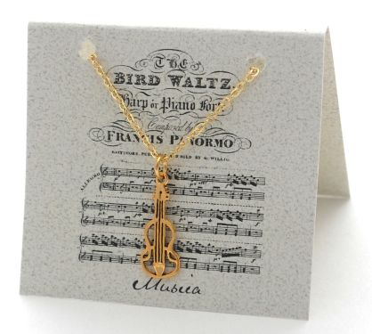 Violin Necklace - gold Natural History