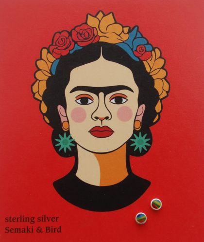 Rainbow Stud Earrings - sterling silver "Frida"