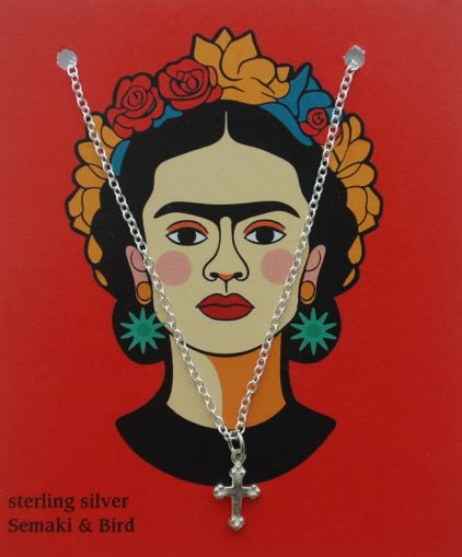 Cross Necklace - sterling silver "Frida" 