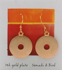 Abstracts - Circle  dangle  earrings/gold
