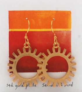 Abstracts - Spoke  dangle  earrings/gold