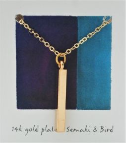 Rectangle Abstracts  Necklace  - gold