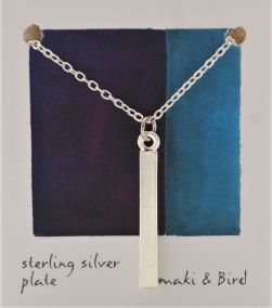 Rectangle Abstracts  Necklace  - silver