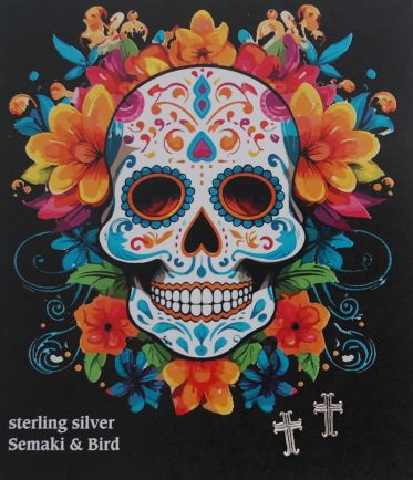 Cross Stud Earrings - silver  "Frida" 