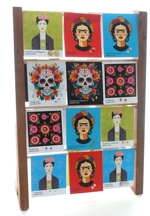  "Frida" Collection - 24 pair silver & gold studs w/rack!