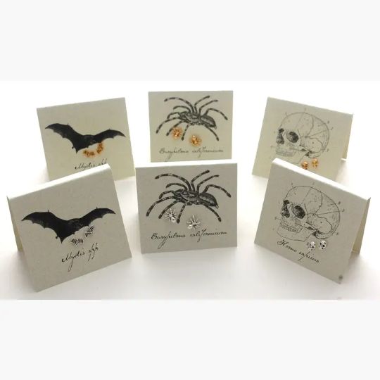 Gothic Natural History Stud Collection - sterling & gold
