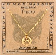 Mountain Lion Tracks Necklace - gold