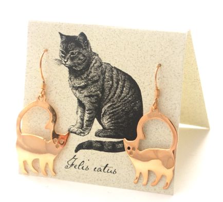 Curious Cat Earrings - gold