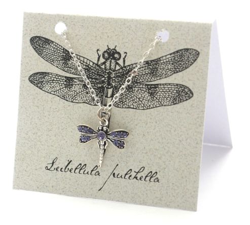 Dragonfly Tanzanite Crystal Necklace - silver