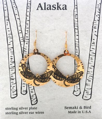 Dragonfly Hoops - gold