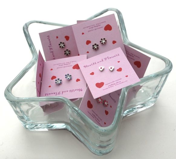 Hearts and Flowers Stud Unit - sterling