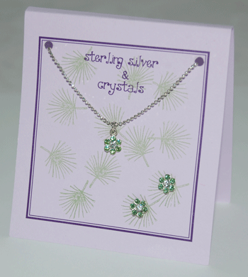 Flower Necklace Set - peridot