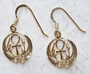 Ankh Wreath Earrings - gold