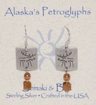 Moose petroglyph earrings