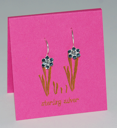 Dark Sapphire Pretty Petal Earrings