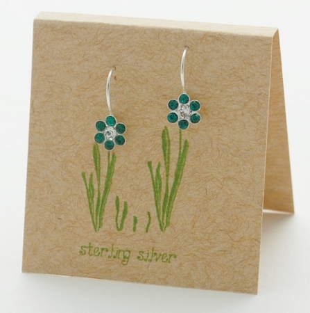 Emerald Pretty Petal Earrings