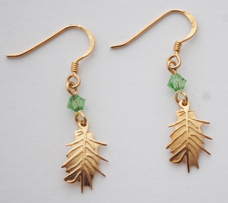 Oak Leaf Earrings - gold