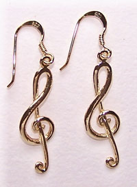 G-clef Earrings - 14k gold 
