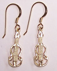 Violin Earrings - gold 