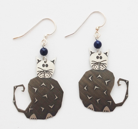 Cat Earrings - silver