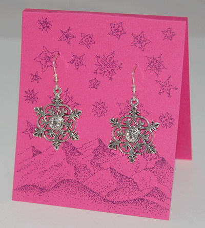 Snowflake Crystal Earrings - clear