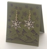 Snowflake Crystal Earrings - clear