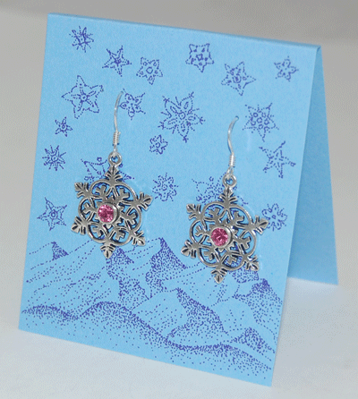 Snowflake Crystal Earrings - rose