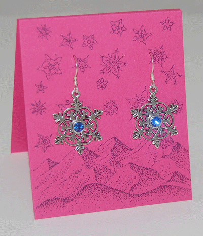Snowflake Crystal Earrings - sapphire