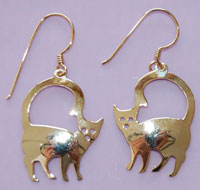 Curious Cat earrings - gold