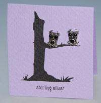 Long-earred Owl Post Earrings