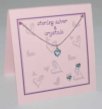 Heart Necklace Set - aquamarine