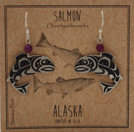 Salmon Earrings - silver