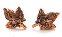 Red Maple Leaf Earrings - gold