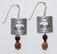 Grizzly Bear Petroglyph Earrings